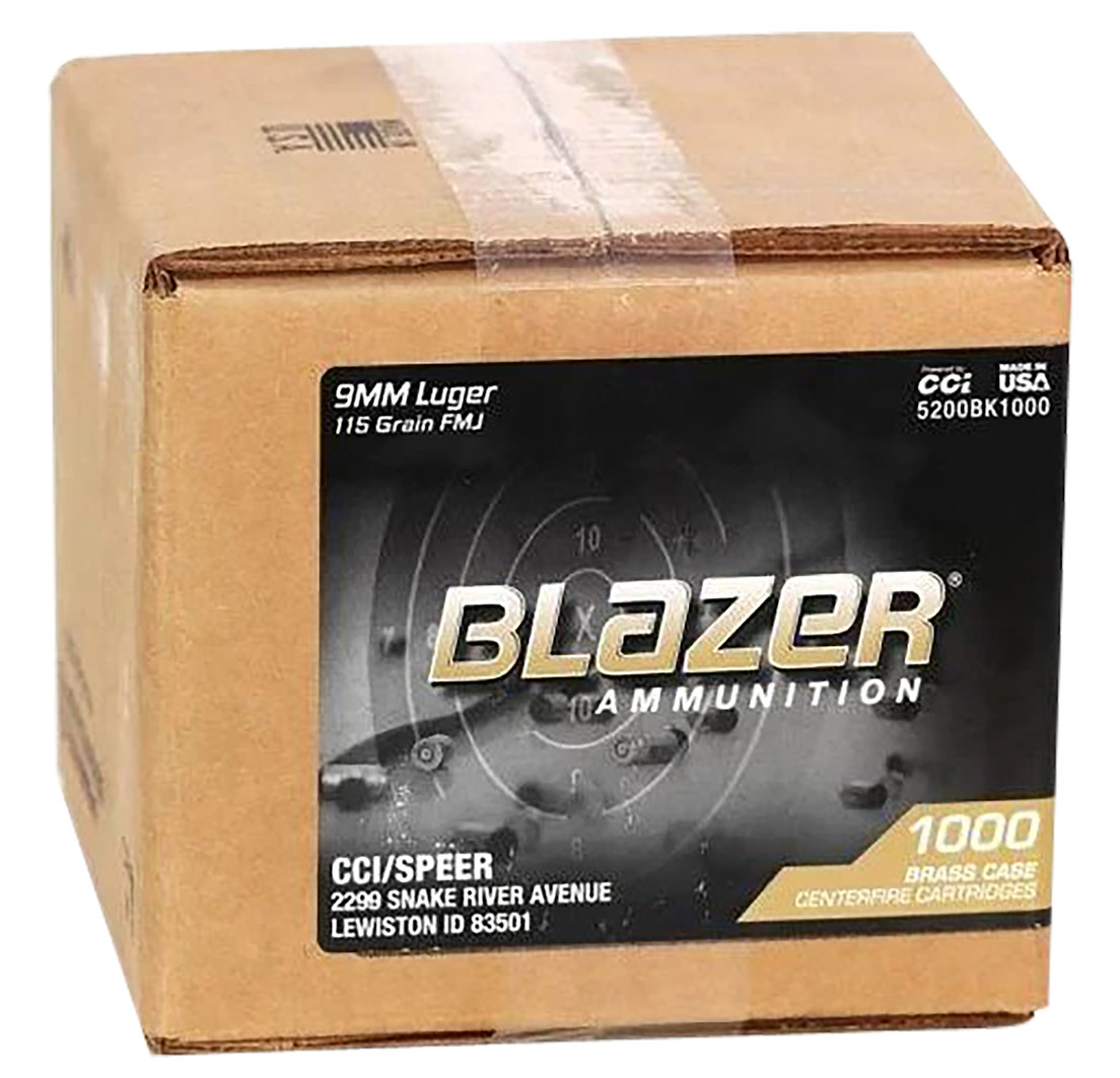 BLAZER BRASS 9MM 115GR FMJ 1000RD BOX - Sale